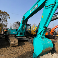 Excavatrice sur chenilles d'occasion Kobelco SK200-8, grande capacité pour travaux de terrassement, 20 tonnes, en bon état, à vendre