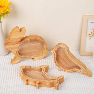 Hucha de madera con diseño de dinosaurio de dibujos animados para niños, decoración de escritorio, caja de dinero de madera maciza, edad de 2 a 4 años - Product Image 4