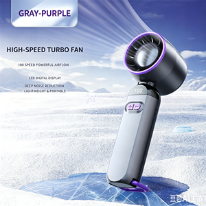 3 in 1 Handheld Turbo Fan High Speed USB Rechargeable <b>Mini</b> Fan Wearable <b>Desk</b> Fan with LED Display Portable Cooling Fan for Home - Product Image 3