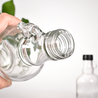 Bouteille en verre de style gallon de 8 OZ et 16 OZ, vide, mini-bouteille pour sucre, sirop contre la toux, sirop d'érable, liqueur, 250 ml et 500 ml avec poignée