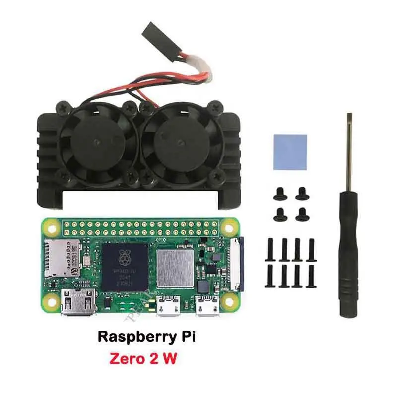 EParthub, лидер продаж, Raspberry Pi Zero 2 Вт с корпумом из алюминиевого сплава, радиатор с двойным вентилятором, Raspberry Pi PI 0 2 Вт, комплекты