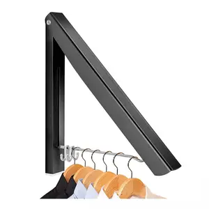 Hot Selling Aluminum Foldable Clothes Rack Wall Mounted Folding Triangle Hanger Retractable Hanging Clothes Airer