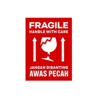 Untuk Stiker Label Fragile Bersertifikat Express Die Cut, Label Kemasan Ramah Lingkungan Terdaftar EPR, Dapat Didaur Ulang, Kustom