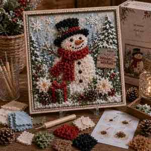 Nouveau kit d'art 3D Poke Art DIY pour Noël, ensemble de décoration en tissu à poinçonner - Product Image 1