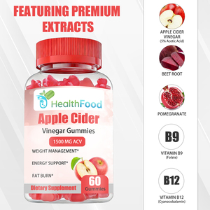 Hot Sale Premium Apple Cider Vinegar Gummies 1500mg ACV Weight Management Supplement Burn Belly Fat Slimming <b>Gummy</b> <b>Candy</b> - Product Image 2