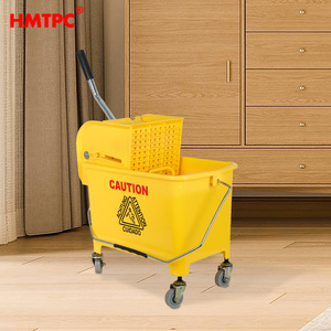 HMTPC 18L Mop Bucket Cart With 4 <b>Wheels</b> <b>Plastic</b> Dewatering Cart For Household And Commercial Cleaning - Product Image 1
