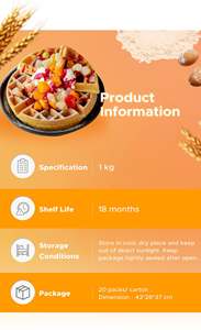 Prémélange pour gaufres à croûte croustillante HACCP ISO 22000 pour boutique de desserts - Product Image 2