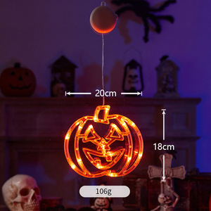 Venta al por mayor decoración <span class=keywords><strong>de</strong></span> Halloween luz miedo calabaza murciélago bruja LED ventosa lámpara decoración <span class=keywords><strong>de</strong></span> Halloween - Product Image 5