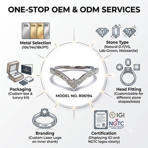 Anillo de Lujo de Oro Blanco de 18K con Diamantes en Forma de V Milgrain para Tiendas de Boutique OEM MOQ 1 unidad - Product Image 5