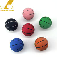 Ballon de basket en caoutchouc creux pour enfants, promotionnel, haute résilience, avec logo personnalisé, 92 mm et 60 mm