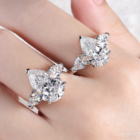 Anillo de compromiso SGARIT personalizado con diamante cultivado en laboratorio, oro de 14k, certificado IGI, VVS D, 2ct, estilo tres piedras, anillo para boda o fiesta.