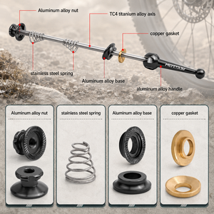 MOTSUV MTB – Axes de moyeu avant et arrière à dégagement rapide 140/180 mm en alliage de titane coloré – Pièces de rechange pour roues de vélo - Product Image 3