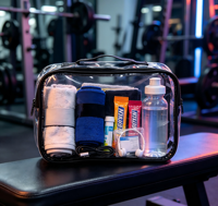 Trousse de Toilette de Voyage Imperméable de Taille Moyenne avec Fermeture Éclair, Ensemble de Pochettes Transparentes en PVC pour Maquillage et Cosmétiques, Idéales pour la Salle de Sport