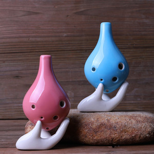 Ocarina en céramique à 6 trous, tonalité Do alto, avec accordage standardisé, instrument de musique ethnique, idéale pour les magasins de musique et les cours de loisirs - Product Image 3