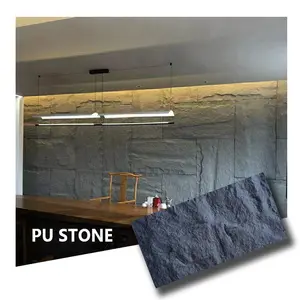 Panneaux muraux de culture en polyuréthane pour intérieur et extérieur Panneau décoratif en fausse pierre PU Panneau mural 3D