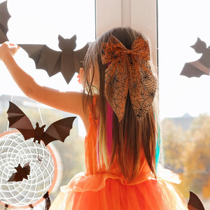 Halloween Hair <b>Clips</b> Large Mesh Bow <b>Spring</b> <b>Clip</b> Funny Pumpkin Party Costume Hair Accessories - Product Image 3