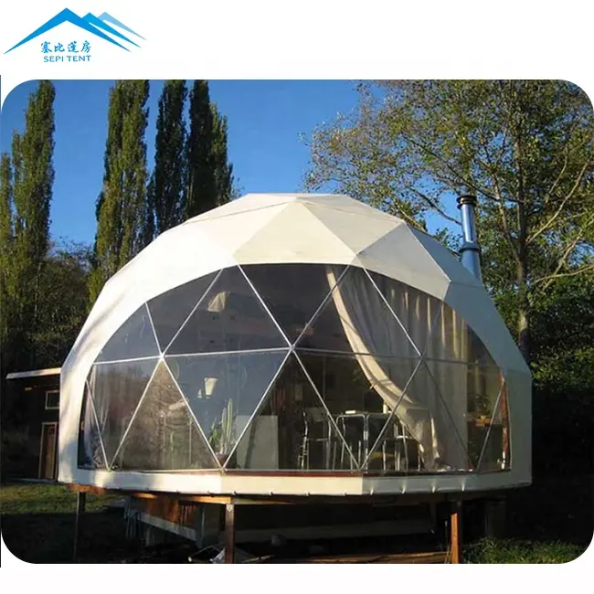 La SEPI 5m 6m 8m 10m transparente Jardín de plástico claro geodésica bóveda iglú tienda