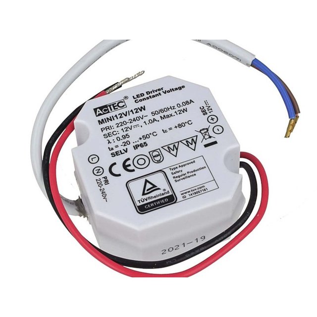 Mini 12V 12W 1A Waterproof IP67 LED Strip Driver Power Supply Transformer for LED Strip 49X47X24mm