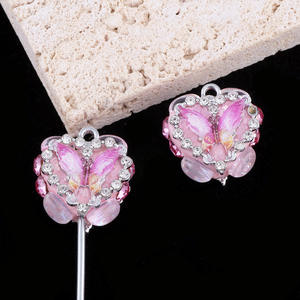 Diamante mariposa color tulipán amor diamante bola agujero recto cuentas DIY teléfono móvil llavero collar Accesorios - Product Image 4