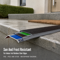 Bande de protection d'escalier en caoutchouc souple antidérapante à surface striée pour marches en carrelage intérieures et extérieures avec adhésif