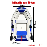 Kayak de pêche gonflable Solar Marine 200 cm 2 m 6,6 pi avec plancher en tapis d'air, pour 1-2 personnes, en PVC, avec ancre et seau