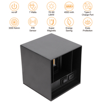 Sensor PIR kubus dalam ruangan LED darurat, daya baterai 7W 4000mah dengan sudut sorot dapat disesuaikan lampu dinding pemasangan magnetik