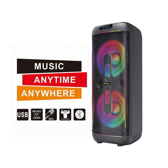 Heavy Powerful Double 15 Inches Blue Tooth Woofer Party LED Light Portable Wireless New Trend Speakers