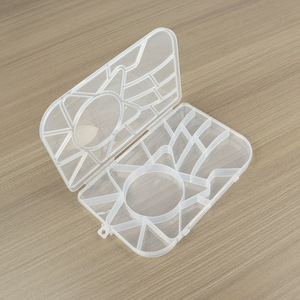 Transparent PP Plastic Storage Box With Compartments For Jewelry Tools Needles <b>Thread</b> <b>Beads</b> Fishing Gear 19.8x12.8x1.8cm - Product Image 4