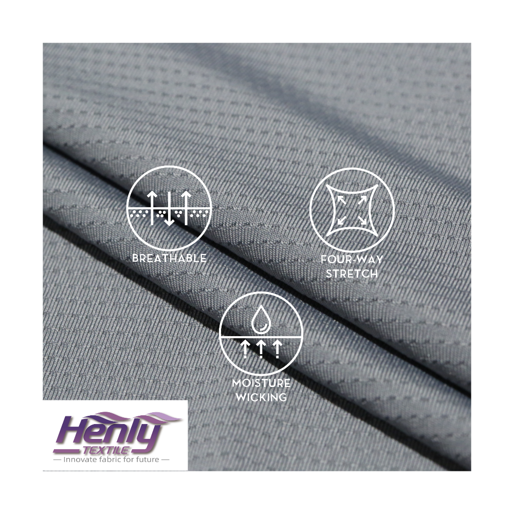 HTCF220574 88% RECYCLED POLYESTER 12%SPANDEX 140GSM 50 WASHES COOLING YARN SILVADUR FINISH FABRIC