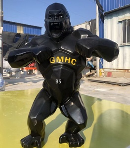 Escultura de Gorila King <span class=keywords><strong>Kong</strong></span> de Resina Roja de Tamaño Real Hecha a Medida para Jardín, Estatua de Resina Artesanal en Venta - Product Image 4