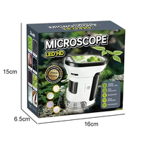 Kit de microscope de poche à fort grossissement, outil portable de découverte de la nature avec éclairage LED, ensemble de ressources professionnelles pour laboratoire de biologie