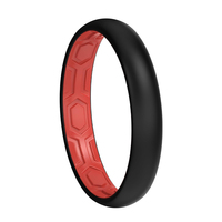 Vente en gros d'alliances en silicone unisexes de 4 mm, respirantes, avec rainures pour la circulation de l'air, pour fiançailles, anneaux en silicone tendance, cadeau de fête