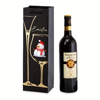Sac en papier laminé personnalisé avec poignée en corde, estampé à chaud or, résistant à l'humidité, pour emballage de bouteilles de vin et de boissons, vente en gros
