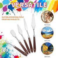 Foska Spatule d'artiste en acier inoxydable pour peinture à l'huile, acrylique, mélange de couleurs, estompage et décoration de gâteaux