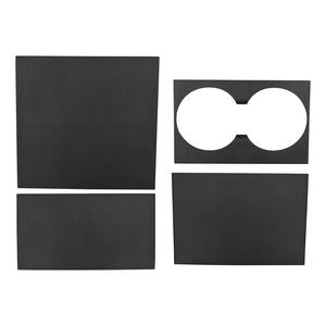 Center <b>Console</b> Protective Film For Tesla Model 3 <b>Black</b> Geometric Adhesive ABS Material - Product Image 2