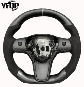 Volant de direction en carbone blanc Yole, volant de direction de voiture haut de gamme pour Tesla Model 3 Model X S Y - Product Image 5
