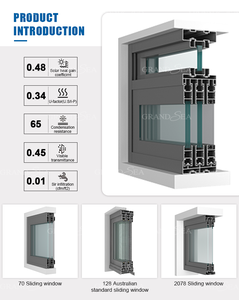 Fenêtres au design élégant pour la maison avec de belles photos et images, fenêtres coulissantes en aluminium anti-ouragan au design simple - Product Image 5