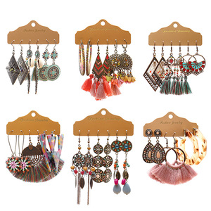 Boucles d'oreilles pendantes tendance, style bohème, avec pompons, en alliage, pour femme, pour un usage quotidien - Product Image 5