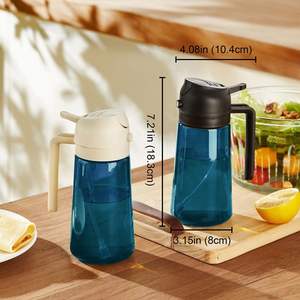 Vidrio 470ml 16OZ Cocina Manual Maiden Botella rociadora de aceite 2 en 1 Dispensador de niebla de aceite de oliva con pico de vertido para cocinar - Product Image 2