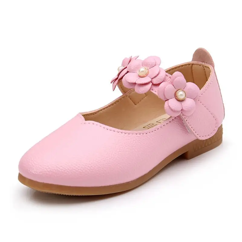 Soft sole leather kids dress shoes for girl wholesale autumn and spring