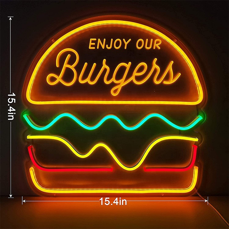 Tùy Chỉnh LED Neon Đăng Cửa Hàng Kinh Doanh Burger Pizza Cửa Hàng LED Neon Logo Cho Trang Trí Cửa Hàng