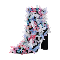 Daim PU Butterfly bottes pour femmes chaussures à talons blocs chaussures Martin autres bottes pour dames