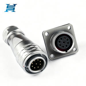 Connecteur d'alimentation RF en laiton robuste SF16 Push-Pull autobloquant à base carrée mâle/femelle 2-10 <span class=keywords><strong>broches</strong></span> IP65 - Product Image 1