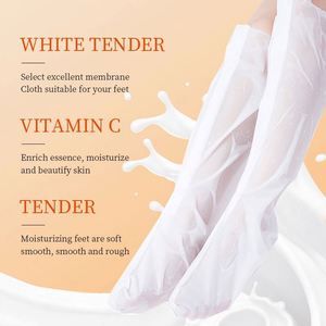 Masque pour les pieds nourrissant à la vitamine C, marque privée OEM SADOER, blanchissant, éclaircissant, éliminant les peaux mortes et les <span class=keywords><strong>callosités</strong></span>, masque pour les pieds en feuille douce - Product Image 3