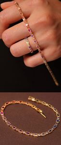 Xinfly Ladies Fine Jewelry <b>Set</b> 18K Yellow Gold and Colorful Sapphire Ring <b>Bracelet</b> for Parties and Gifts - Product Image 3