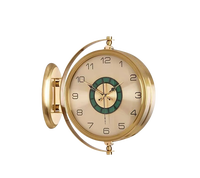 Luxe Européen Grand Numéro Nordique Antique Fantastique Silencieux Moderne Caractéristiques Plastique Métal Double Face Horloge Murale 9128C