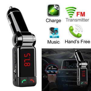 車のBluetoothFMトランスミッターハンズフリーBluetoothカーキットMP3オーディオプレーヤーワイヤレスモジュレーターUSB充電器BC06携帯電話用