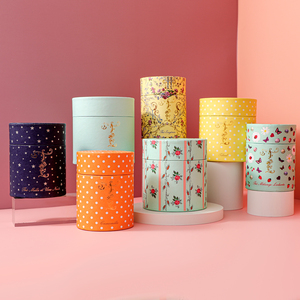 Custom Luxury Round Paper Tube Box Candle Packaging Box Cylinder Gift Box