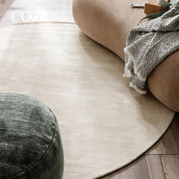 Tapis et carpettes de style moderne haut de gamme en Tencel, tuftés à la main, en peau de mouton, blanc crème uni