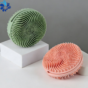 Round Silicone <b>Bath</b> Brush Soft Bristle Universal For Shampooing And Showering - Product Image 1